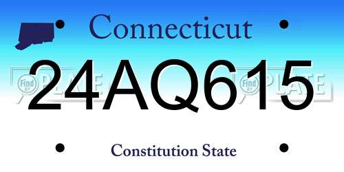 24AQ615 Connecticut License Plate