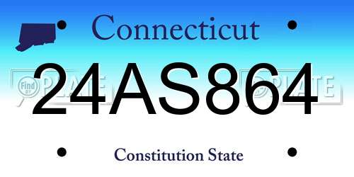 24AS864 Connecticut License Plate