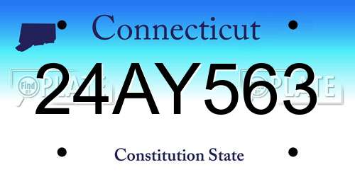 24AY563 Connecticut License Plate