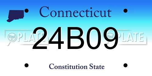 24B09 Connecticut License Plate