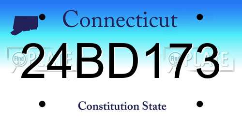 24BD173 Connecticut License Plate