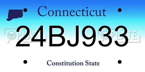 24BJ933 Connecticut License Plate