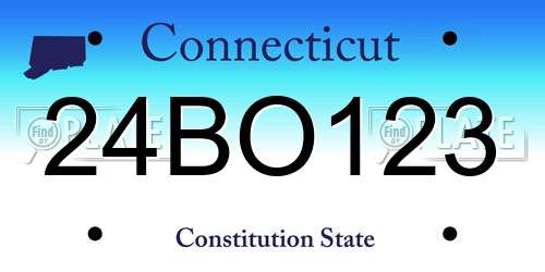 24BO123 Connecticut License Plate