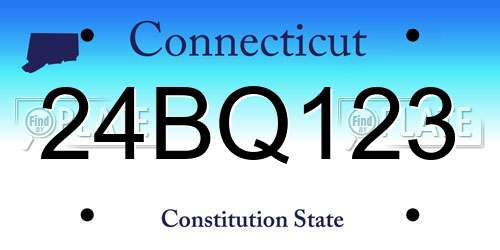 24BQ123 Connecticut License Plate