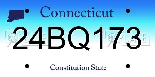 24BQ173 Connecticut License Plate
