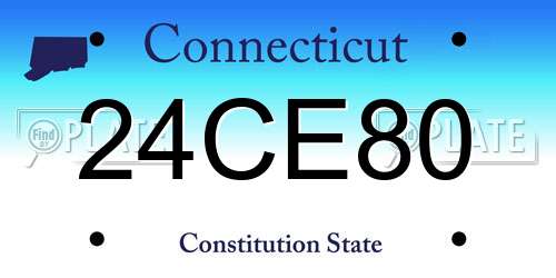 24CE80 Connecticut License Plate