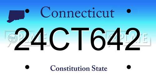 24CT642 Connecticut License Plate