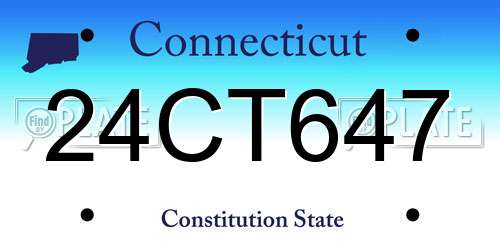 24CT647 Connecticut License Plate