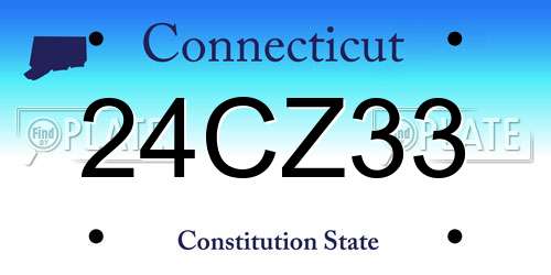 24CZ33 Connecticut License Plate