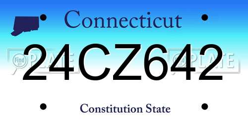 24CZ642 Connecticut License Plate