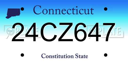 24CZ647 Connecticut License Plate
