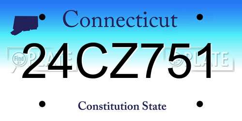 24CZ751 Connecticut License Plate