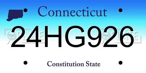 24HG926 Connecticut License Plate