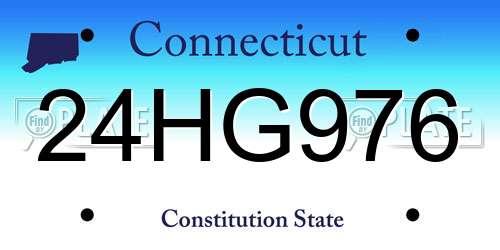 24HG976 Connecticut License Plate