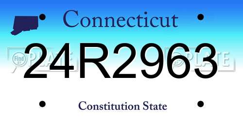 24R2963 Connecticut License Plate
