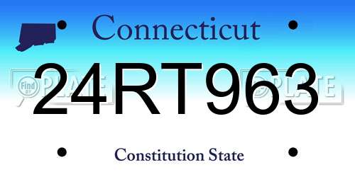24RT963 Connecticut License Plate