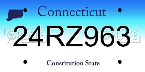 24RZ963 Connecticut License Plate