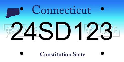 24SD123 Connecticut License Plate