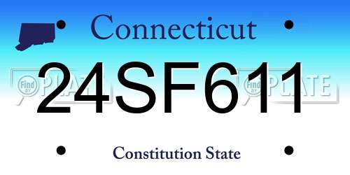 24SF611 Connecticut License Plate