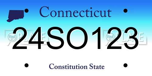 24SO123 Connecticut License Plate