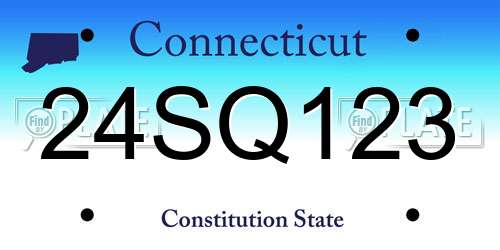 24SQ123 Connecticut License Plate