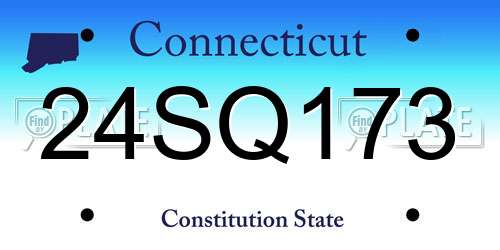 24SQ173 Connecticut License Plate