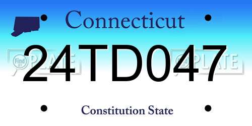 24TD047 Connecticut License Plate