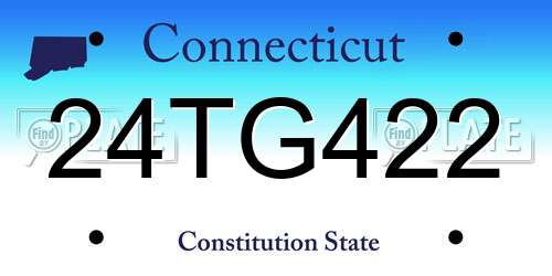 24TG422 Connecticut License Plate