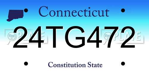 24TG472 Connecticut License Plate