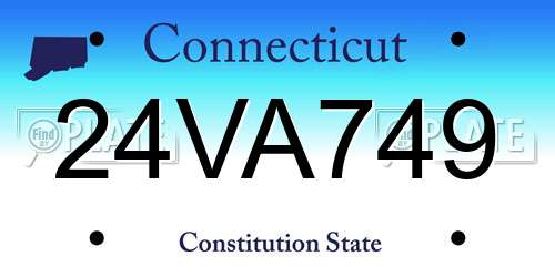 24VA749 Connecticut License Plate