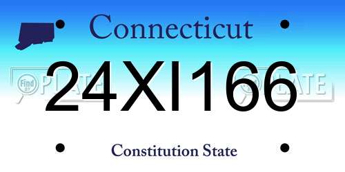 24XI166 Connecticut License Plate