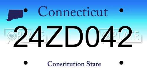 24ZD042 Connecticut License Plate