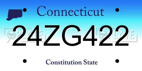 24ZG422 Connecticut License Plate