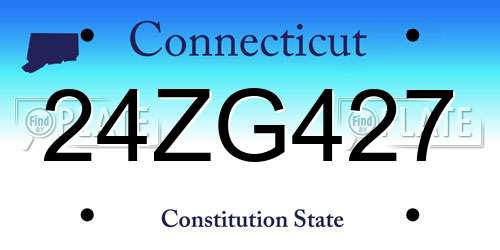 24ZG427 Connecticut License Plate