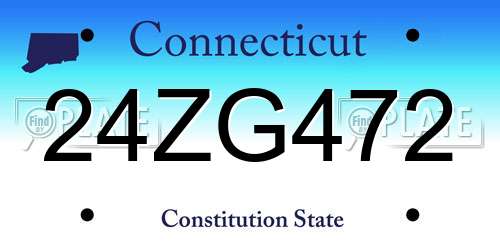 24ZG472 Connecticut License Plate