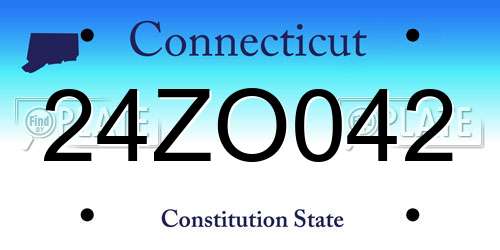 24ZO042 Connecticut License Plate
