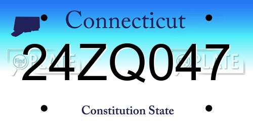 24ZQ047 Connecticut License Plate