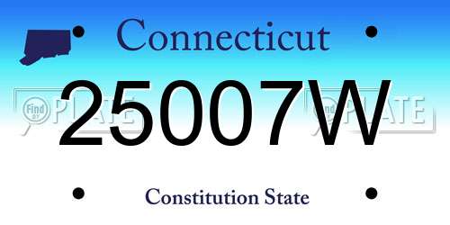 25007W Connecticut License Plate