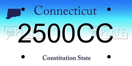 2500CC Connecticut License Plate