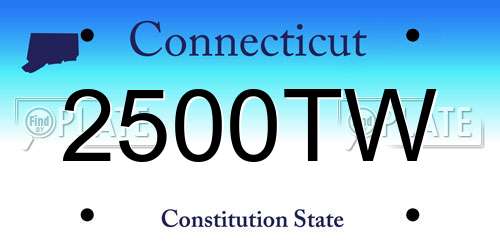2500TW Connecticut License Plate