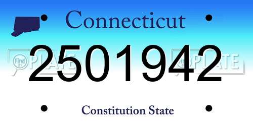2501942 Connecticut License Plate