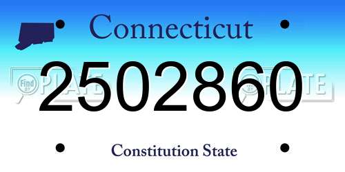 2502860 Connecticut License Plate