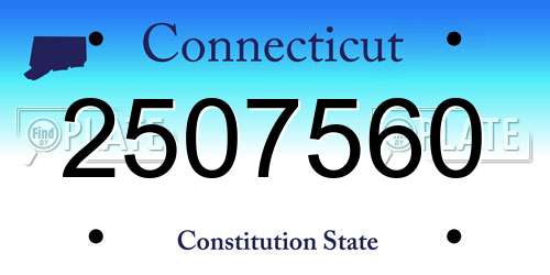 2507560 Connecticut License Plate
