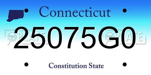 25075G0 Connecticut License Plate