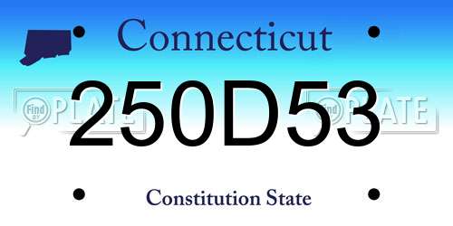 250D53 Connecticut License Plate