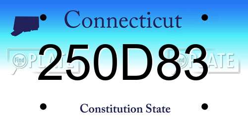 250D83 Connecticut License Plate