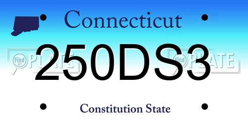 250DS3 Connecticut License Plate