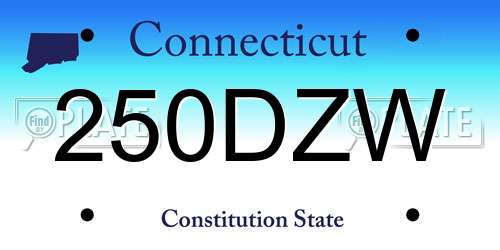 250DZW Connecticut License Plate