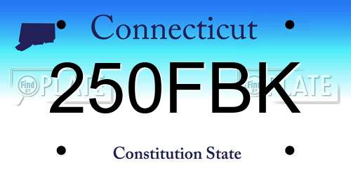 250FBK Connecticut License Plate