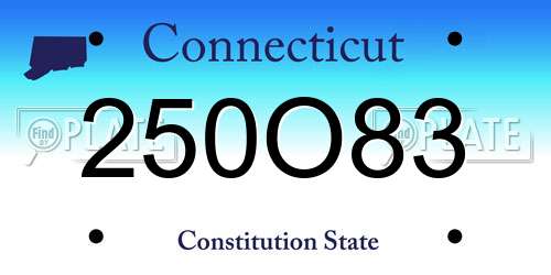 250O83 Connecticut License Plate